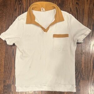 Classic Cream and Tan Men's Polo Shirt